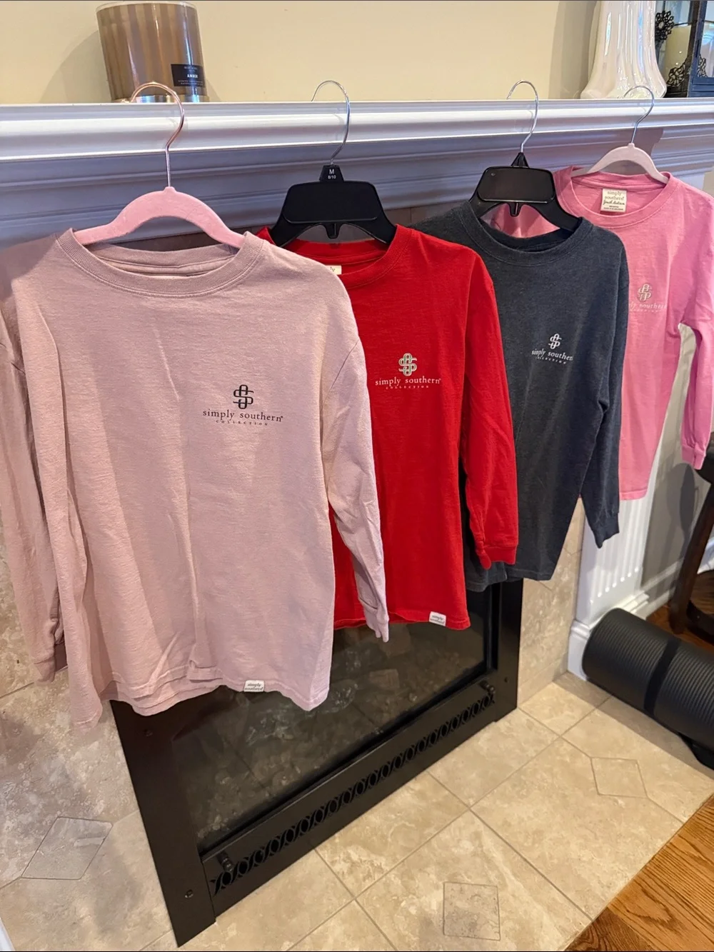 Simply Southern Kids Long-Sleeve Tee - Pink, Red, Charcoal